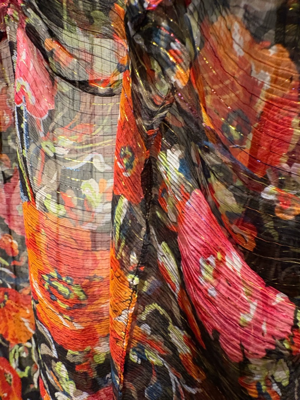 Sandro Black Sheer Floral Ruffled Neck Blouse - Picture 6 of 6